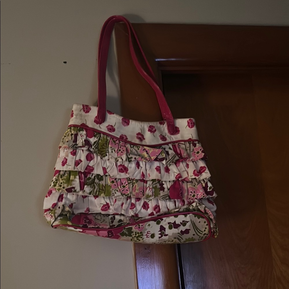 Floral Pink and White Tote Bag